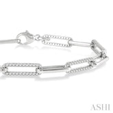 1 ctw Round Cut Diamond Paperclip Bracelet in 10K White Gold